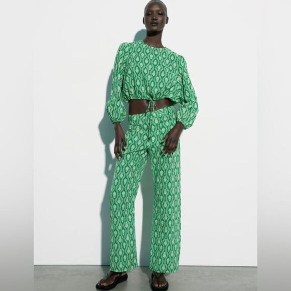 Zara cotton print pants Blogger favorite - Picture 6 of 7